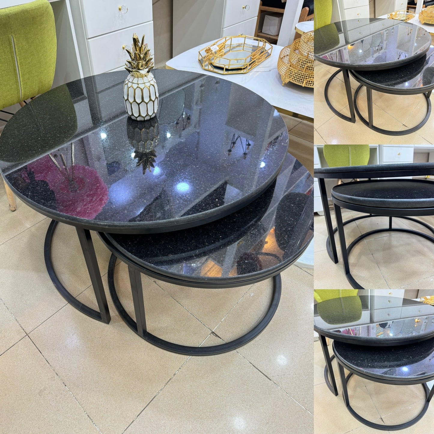 Table basse en MARBRE BLACK