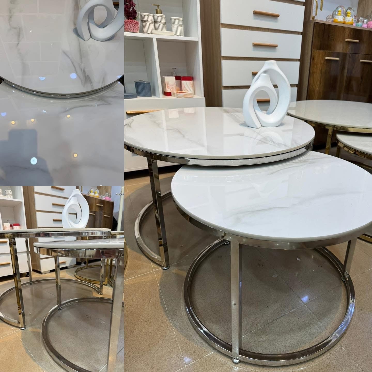 Table basse en argent