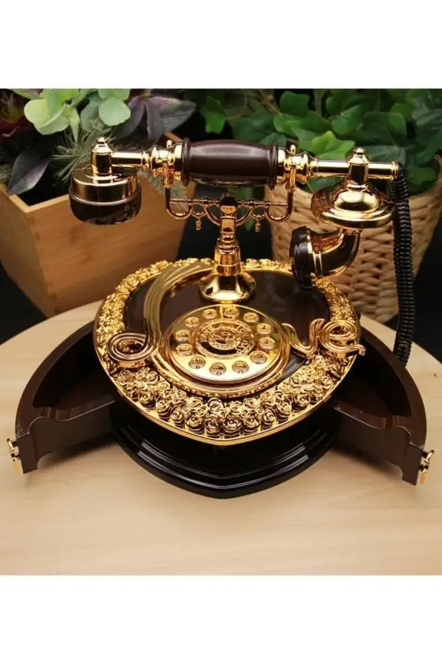 Téléphone nostalgique marron