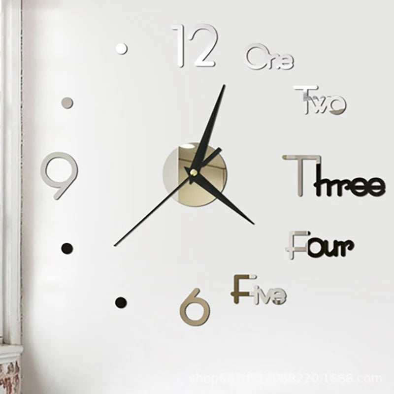 Horloge 3D one two three.. argent