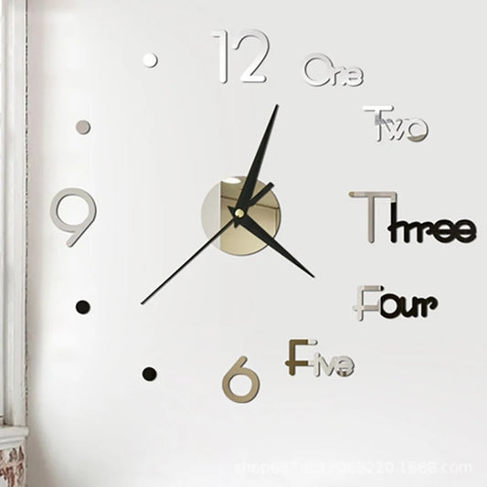 Horloge 3D one two three.. argent