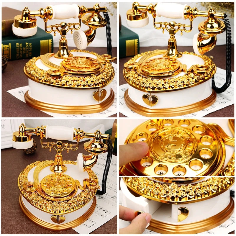 Téléphone nostalgique blanc