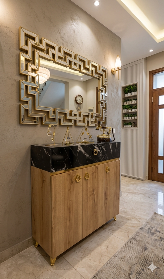 Meuble a chaussures avec miroir