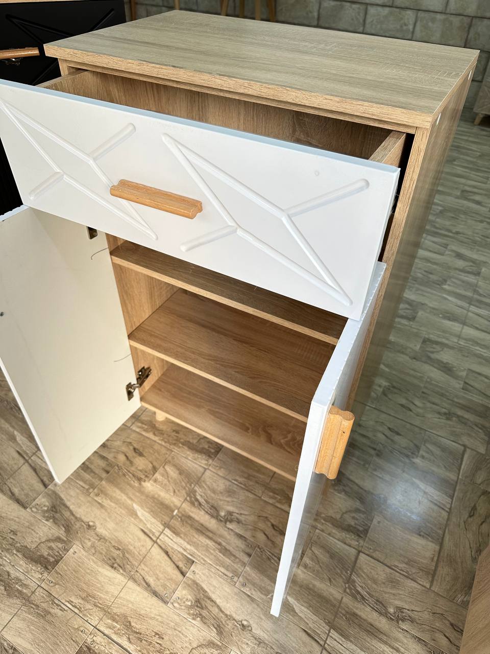 Meuble chausure effet bois 110*60*35cm