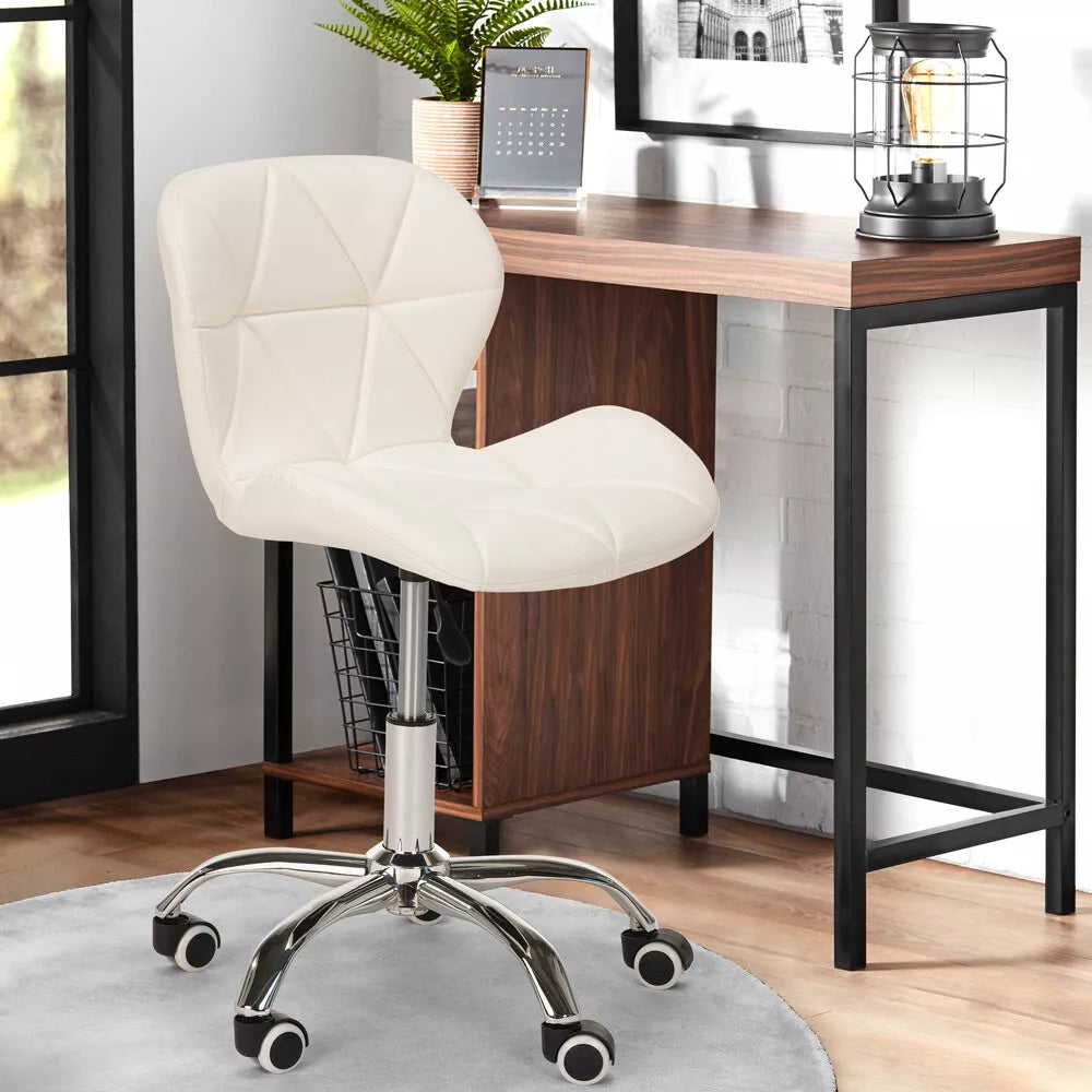 Chaise bureau papillon blanc neige
